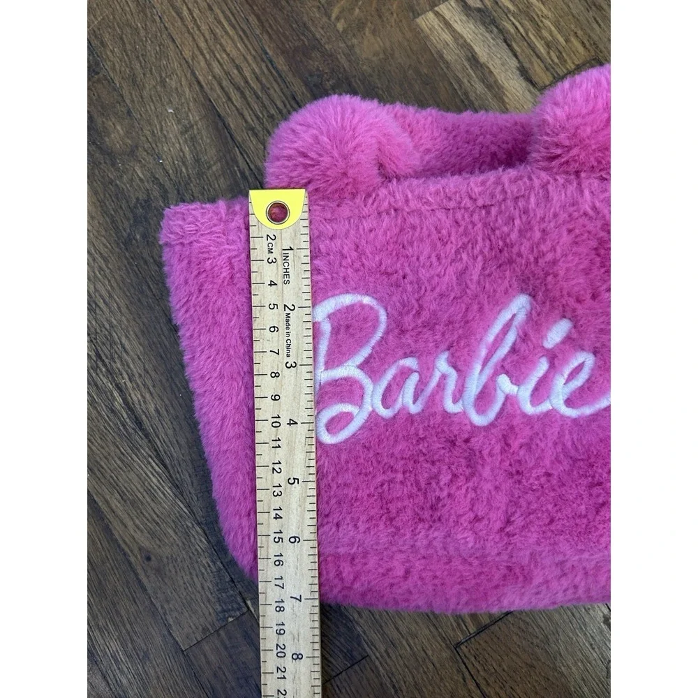Skinnydip London x Barbie Pink Faux Fur Mini Tote Crossbody Bag Fluffy Purse
